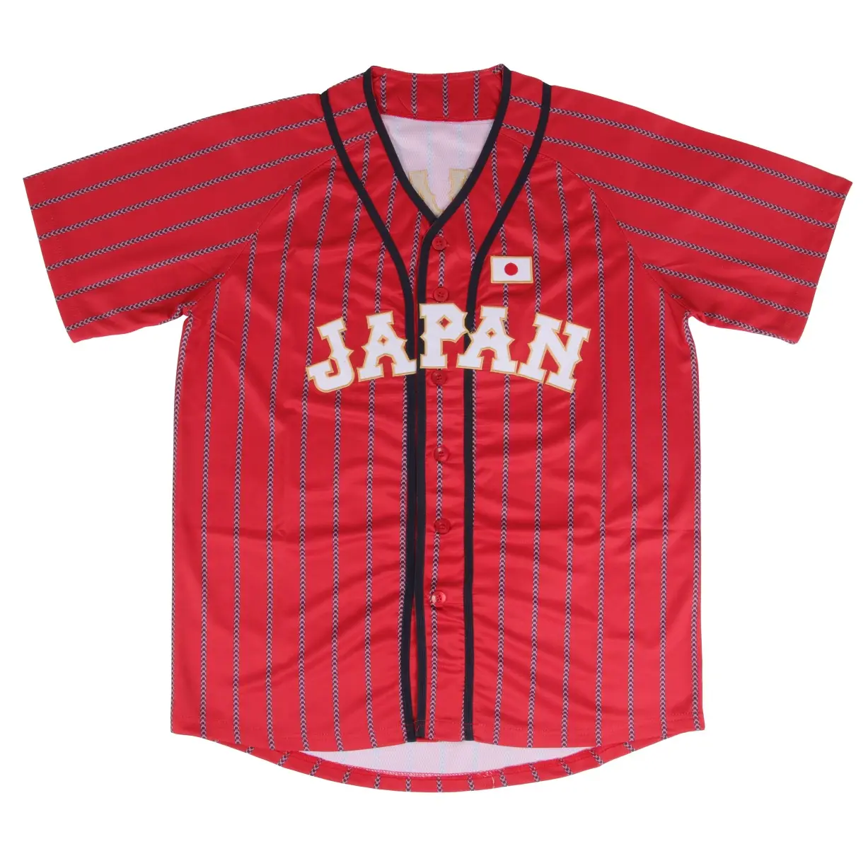 Shohei Ohtani 16 Japan Samurai Black Pinstriped Baseball Stitch