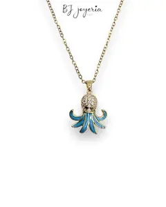 COPPER OCTOPUS PENDANT AND CHAIN (C014)