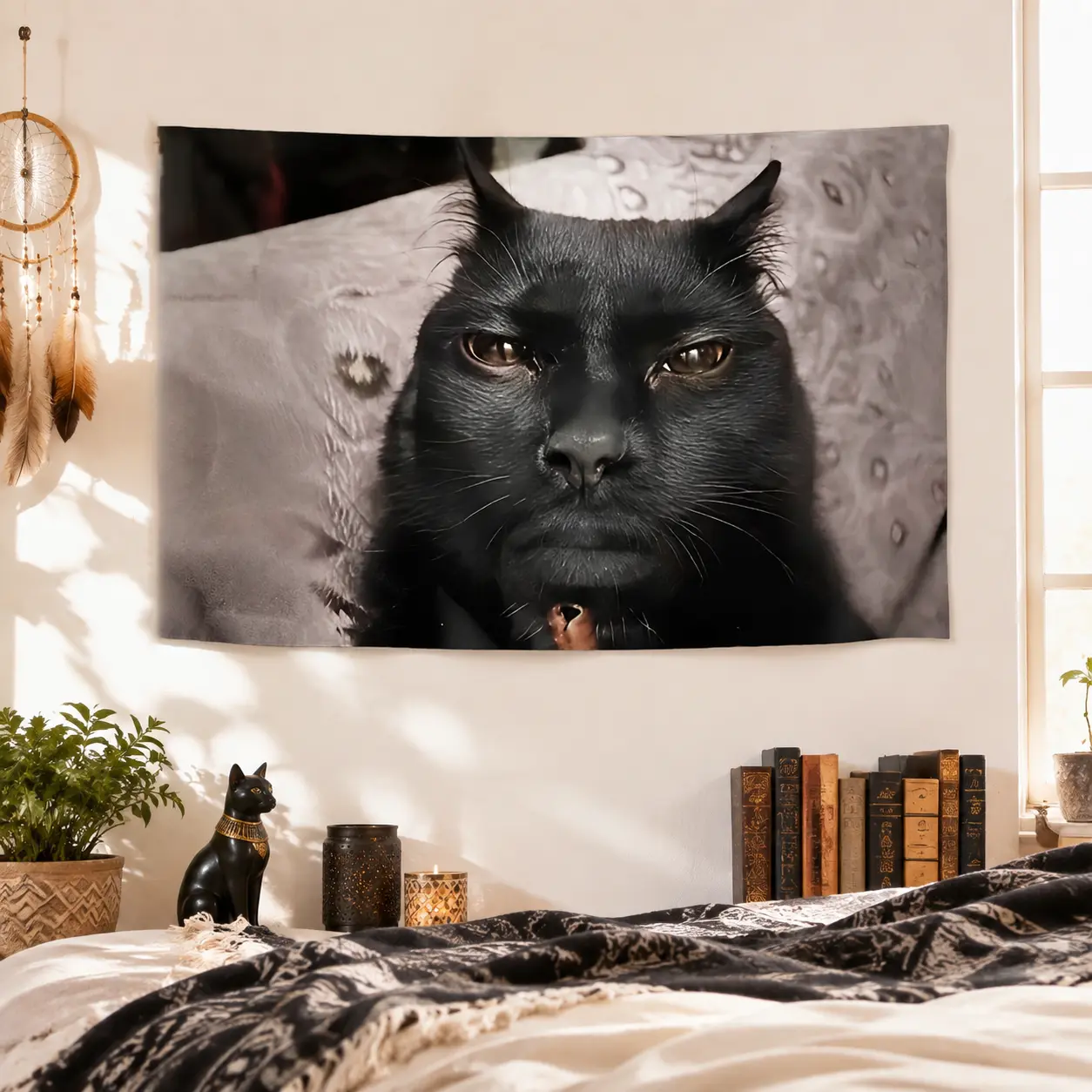 2D Flat - 2D Flat - 1pc Fun Cat Wall Decoration |   36.0X60.0inch 2D Printed Canvas Tapestry, Single-Sided Colorful Fun Banner, Meme Flag for Netizens, Suitable for Bedroom And Room Decor