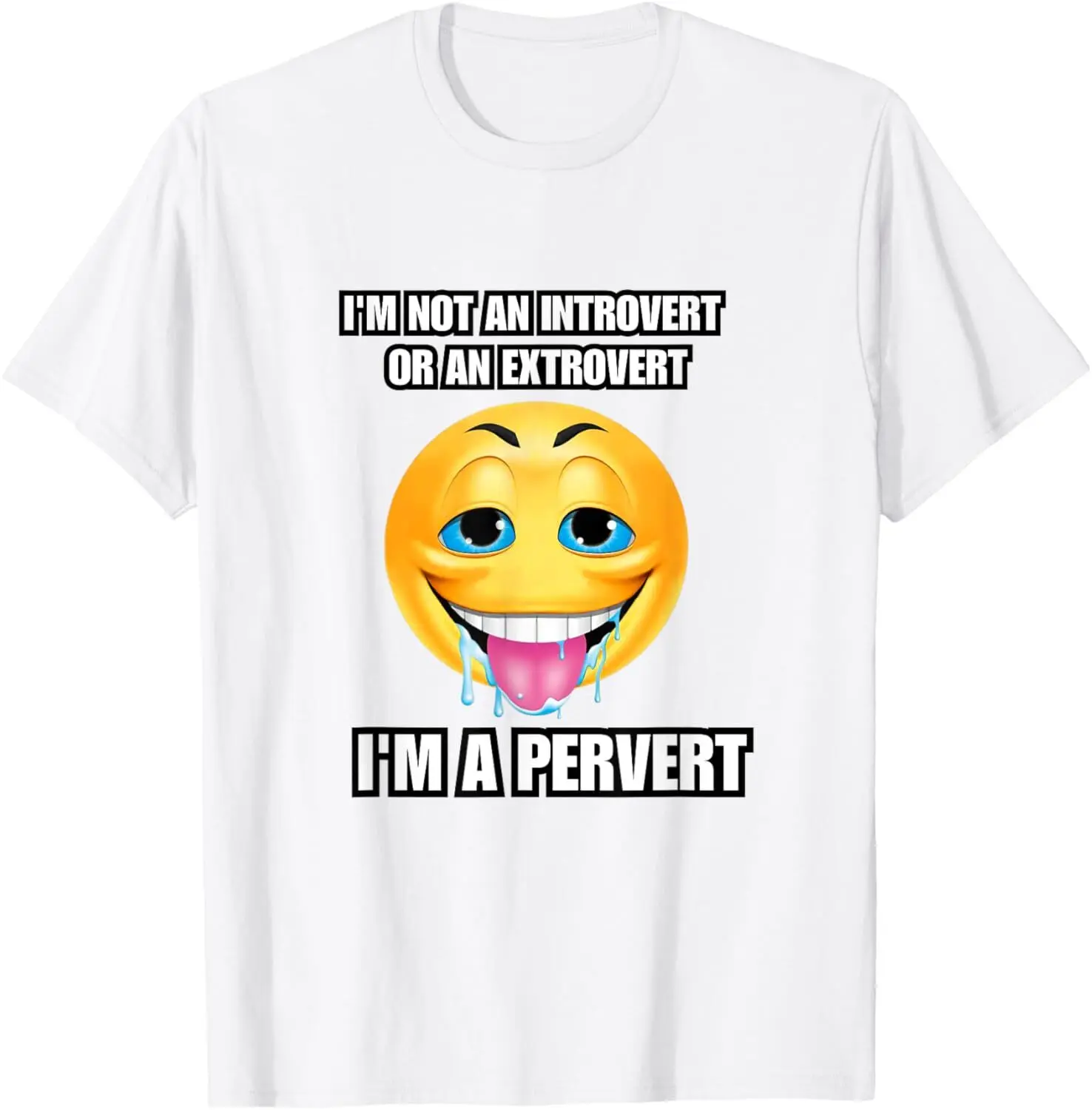 Men's Soft Graphic Print Tshirt, Casual Round Neck Short Sleeve Streetwear Top with Funny "I'm Not an Introvert" Slogan, Shortsleeve