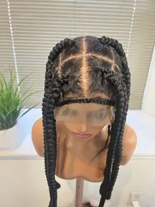 READY TO SHIP NEXT DAY, JUMBO BOX BRAIDED WIG. BLACK COLOR JUMBO SIZE BOX BRAIDS