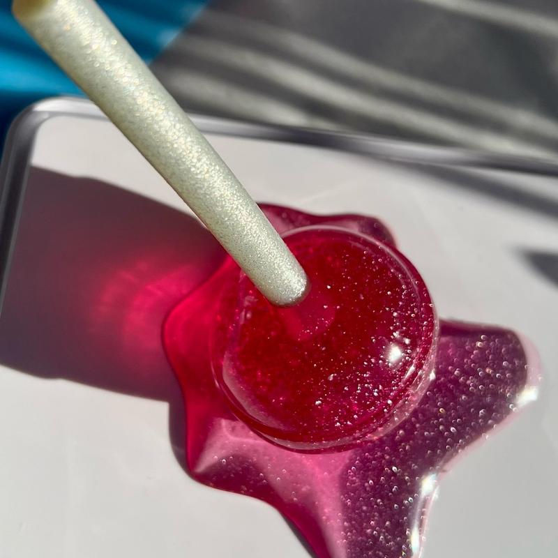 Retro Resin Art Melted Lollipop Ring & Pen Holder Desk Decor Candy Art Glitter Finish