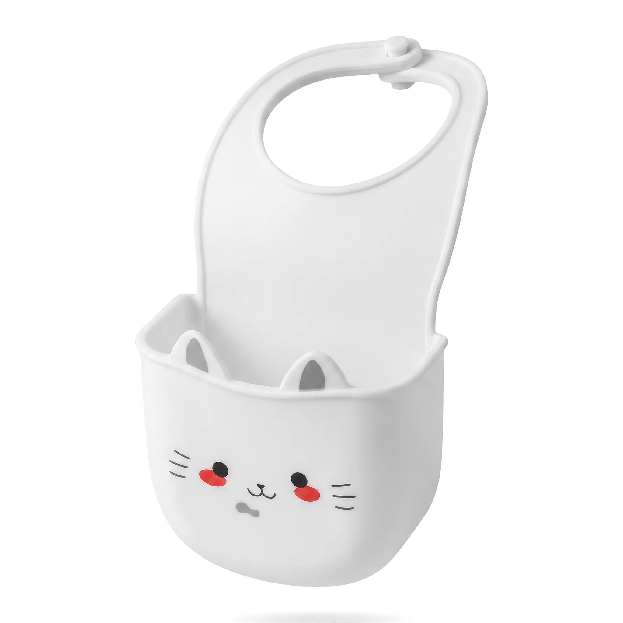 Cute Cat Shape Sink Hanging Storage Basket, Silicone Drain Organizer for Kitchen Faucet, Detachable Sponge Scrubber Holder, Kitchen Gadget