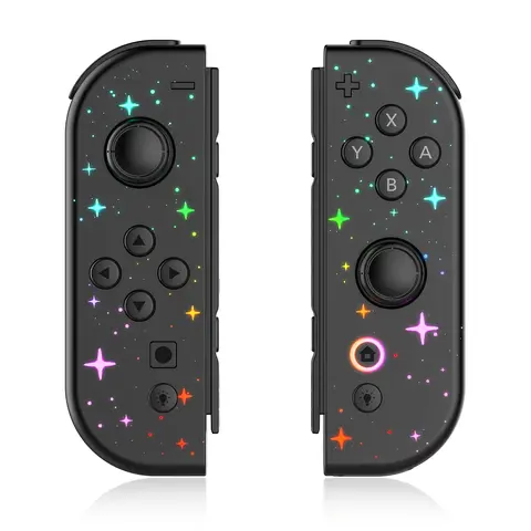 JORREP Wireless Gaming Controller for Switch Console, Gaming Accessories with 6-Axis Gyroscope, Dual Vibration, 1-Key Wake-Up, Screenshot Function, ABS Joystick, Video Game Stick, Band, Necklace, 7-Day Return, Compatible with Switch Lite/OLED