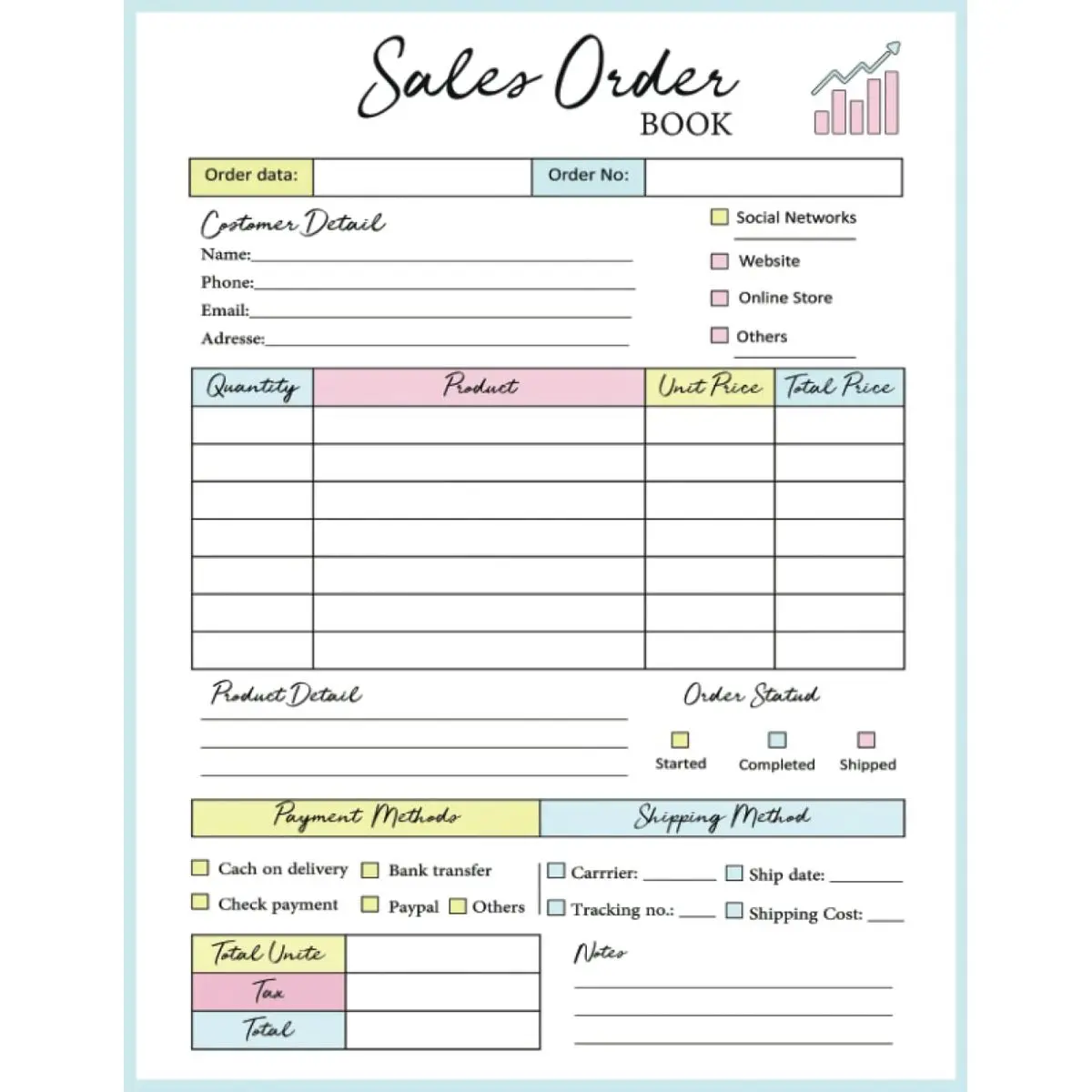Sales Order Book: Order Tracker Simple Daily Sales Log Book for Small Business | Customer Order Form with Order log Section for Online Business | Sales Tracker Notebook, 220 Sales Recording Paperback – May 24, 2023