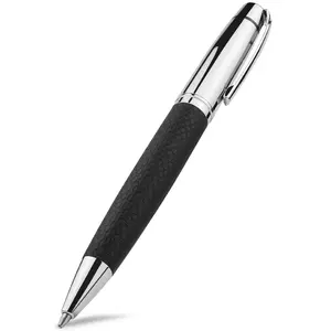 1 Piece 1.0mm Black Ink Ballpoint Pen, Retractable Ballpoint Pen With PU Leather Grip, Smooth Writing Specialty Pen, Office Stationery & Supplies