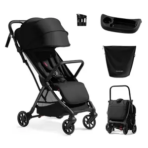 Momcozy ClickGo Lightweight Stroller, Compact Travel Stroller for Airplane with One-Click Fold, Baby Stroller and Toddler Stroller with Large Canopy for Kids from 6 Months to 50 Lbs
