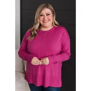 Ready For Anything Knit Sweater- Fuchsia