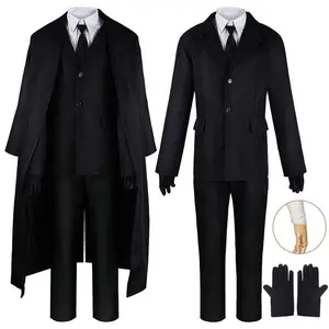 Homchee Trends COS Dazai Cosplay Costume Black Trench Jacket Dazai Osamu Outfits Uniform Halloween Kostum For Anime Comic Con