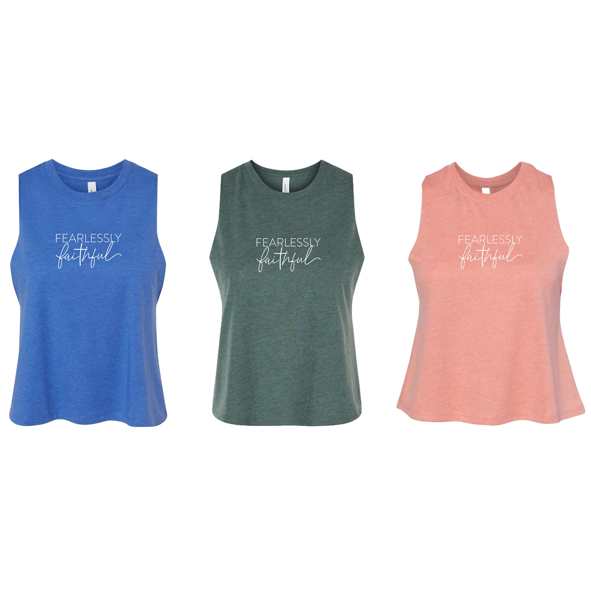 Fearlessly Faithful Cropped Racerback Tanks!!