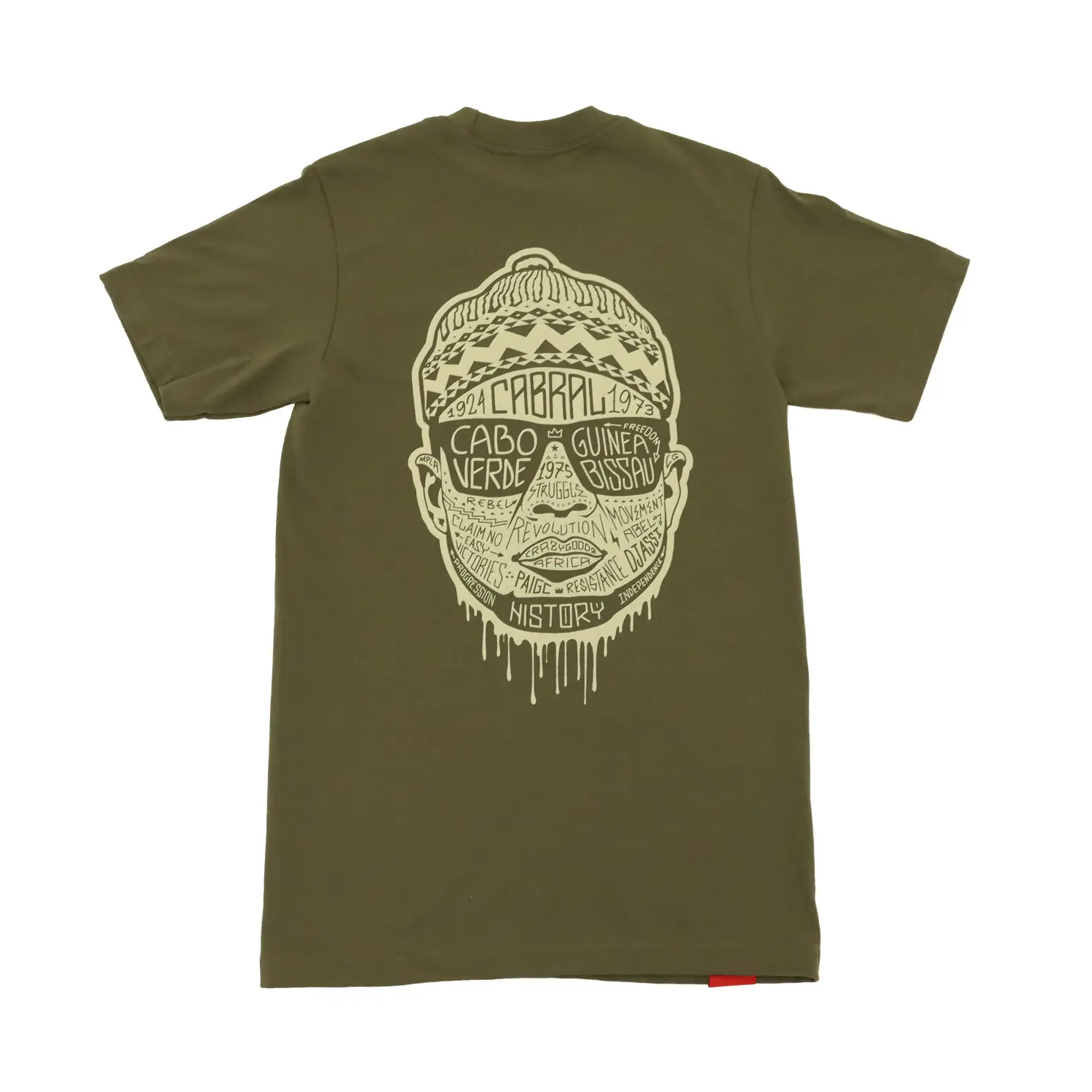 "Djassi's Garden" Olive Tee - Amilcar Cabral
