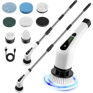 9 in 1 Electric Spin Scrubber Cordless Power Shower Scrubber Kit with Multiple Brush Heads Versatile Cleaning Tool for Bathroom Tile Tub and Grout Efficient Home Cleaning