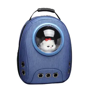 Space Capsule Pet Backpack Carrier, Breathable Oxford Bubble Cat Carrier for Cats Under 10lbs & Small Dogs Under 8lbs, Transparent Portable Pet Backpack for Travel Hiking