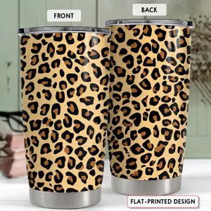 SANDJEST Leopard Print Tumbler 22oz Stainless Steel Double Wall Vacuum Insulated Tumblers Coffee Travel Mug Cup with Lid Gifts for Women Girls Teen Birthday Christmas Presents