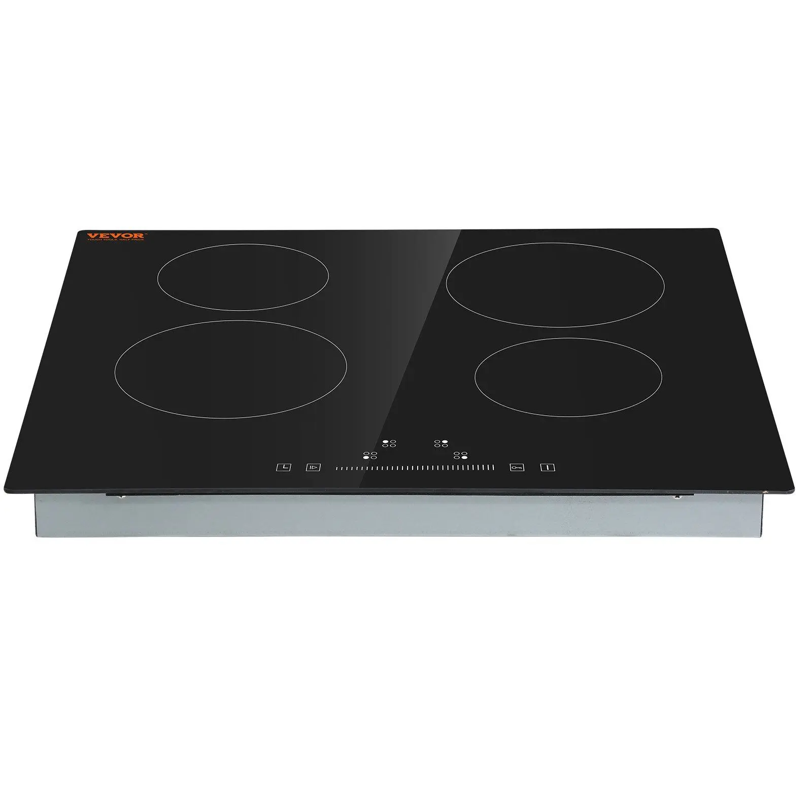 Spring New Arrival Built-in Ceramic Electric Cooktop, 23.2x20.5in 4-Burner 240V Glass Radiant Stove Top with Sensor Touch Control, Timer, Child Lock, Overheat Protection, 9 Power Levels for Home Cooking (6000W)