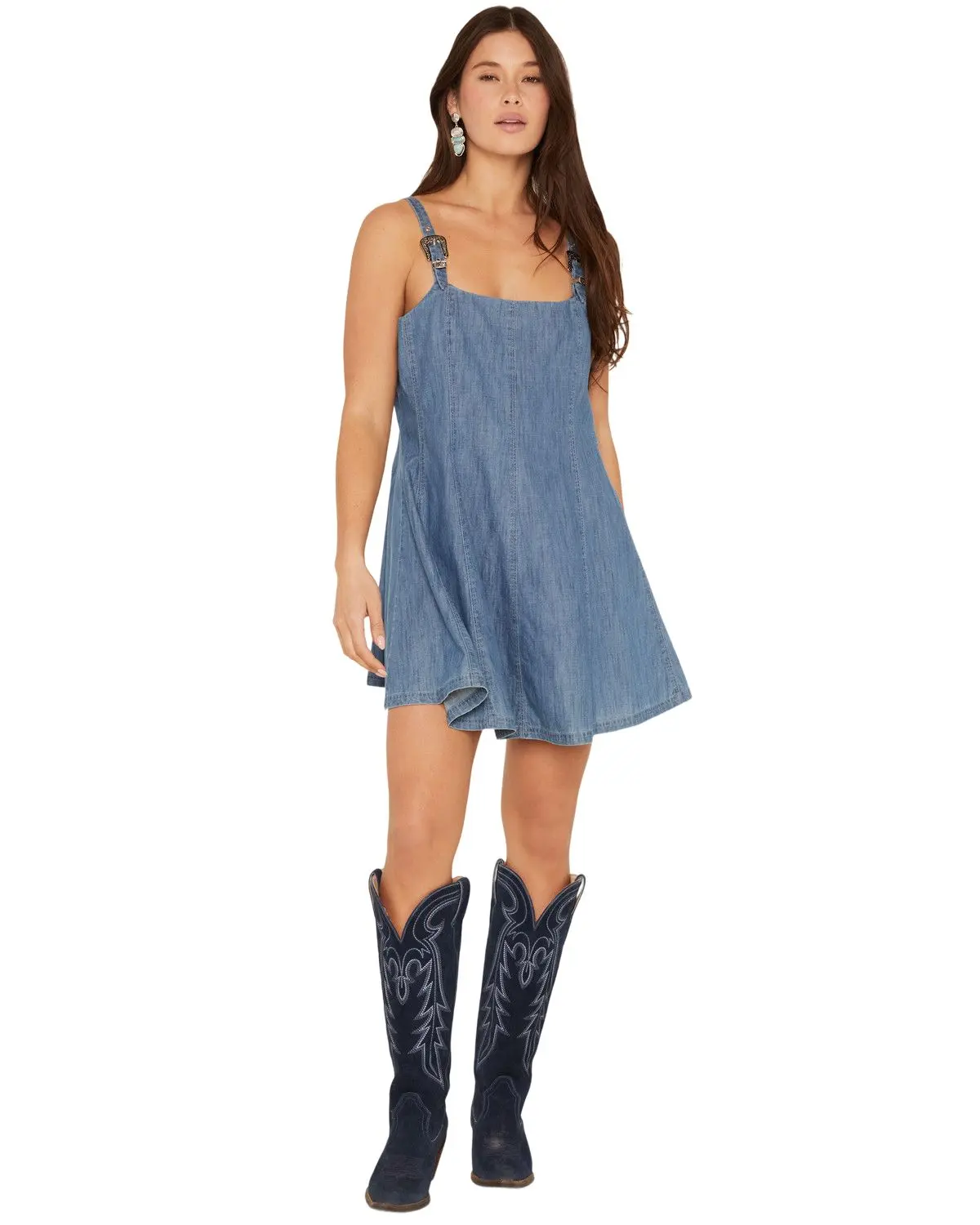 Rock & Roll Denim Women's And Women'S Sleeveless Buckle Mini Dress - Bwd0r08788