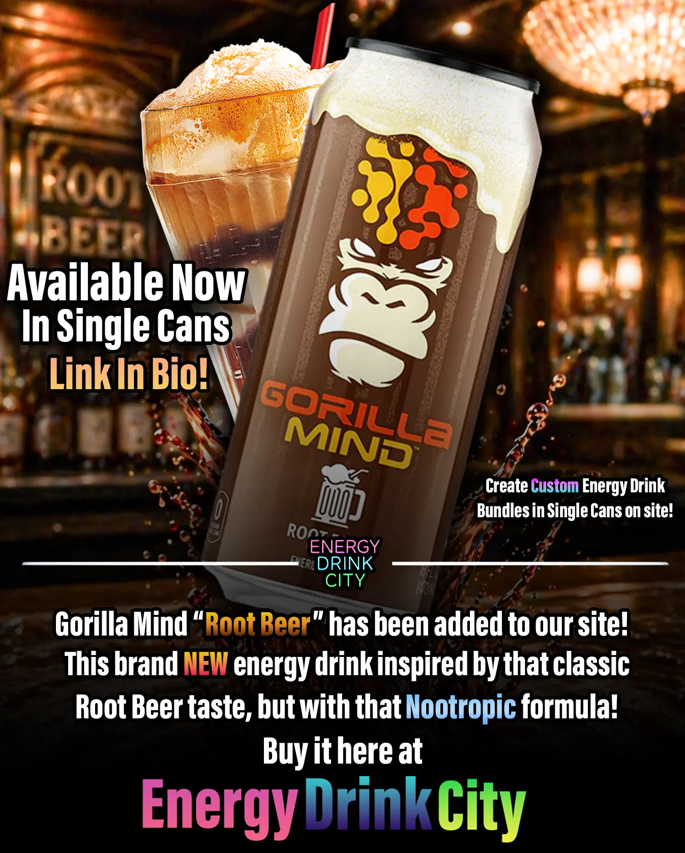 gorilla mind l carnitine Gorilla Mind® - Gorilla Mode Base Pre-Workout Formula - White Gummy Bear  (20 Servings) main image 1