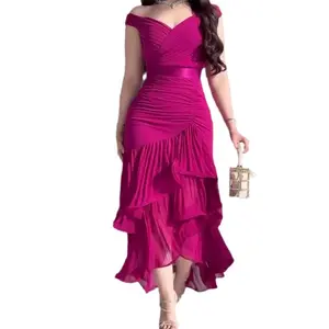 2025 summer new European and American cross-border women's clothing sweet style solid color high waist slim sleeveless dress Womenswear Formal Workwear Gamis