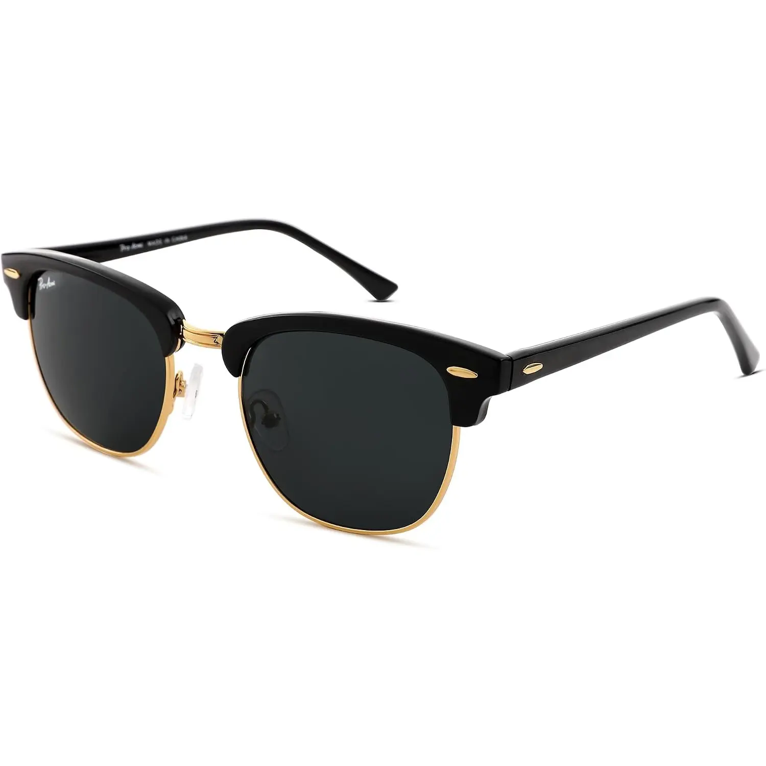 Pro Acme Semi-Rimless Sunglasses for Women & Men, Square Frame with Real Glass Lens and UV400 Protection for Driving, Semi Rimless Women's Sunglasses