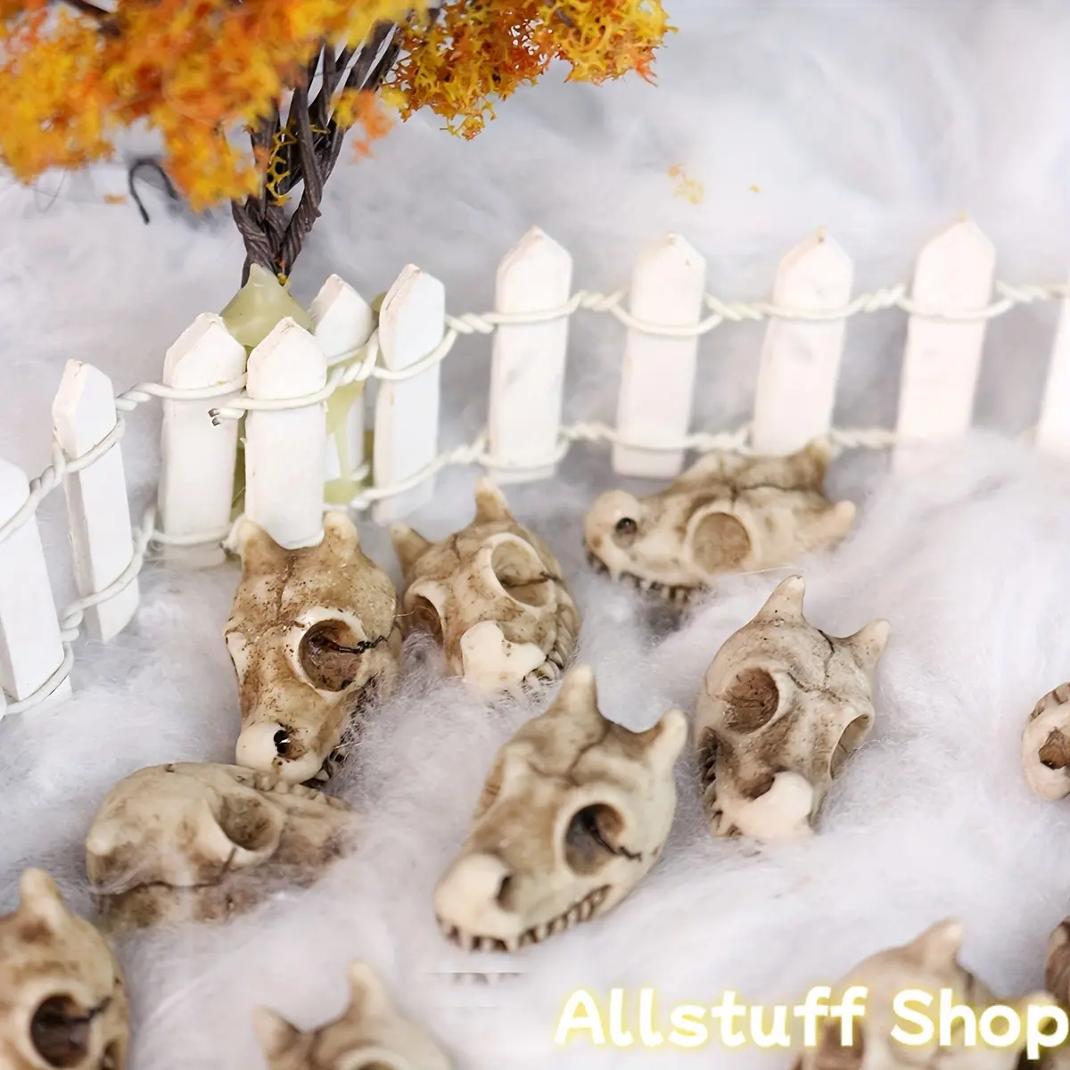 20pcs of Dragon Head Skull Bonsai Decorative Statues, Cool Small Garden Decoration Sculptures, Outdoor Tale World Micro Landscape Decorative Statues, Garden Paving Stone Sculptures, Aquarium Decoration Paving Sculptures, Halloween Gifts