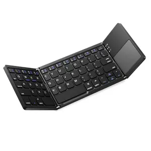 Portable Wireless Keyboard, Foldable Bluetooth Keyboard With Touchpad, Pocket-Size Folding Travel Keyboard for iPad, iOS, Android Tablet, Windows