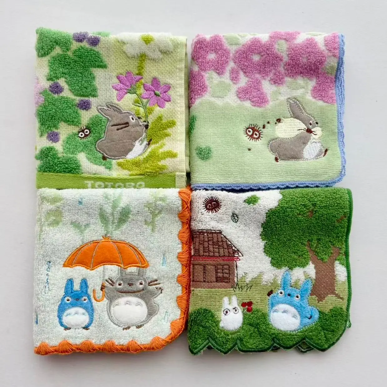 4PCS 10"X10" Delicate Soft Ultra Absorbent Super Cute Cotton Small Decorative Towels set as gift home decor kitchen bathroom