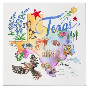 TX State Collection 8" Ceramic Trivet Texas Rosanne Beck