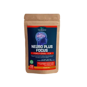 Healblend Neuro Plus Focus Herbal Tea - Natural Brain Support with Ginkgo Peppermint & Turmeric - Caffeine-Free Loose-Leaf Blend - 4oz