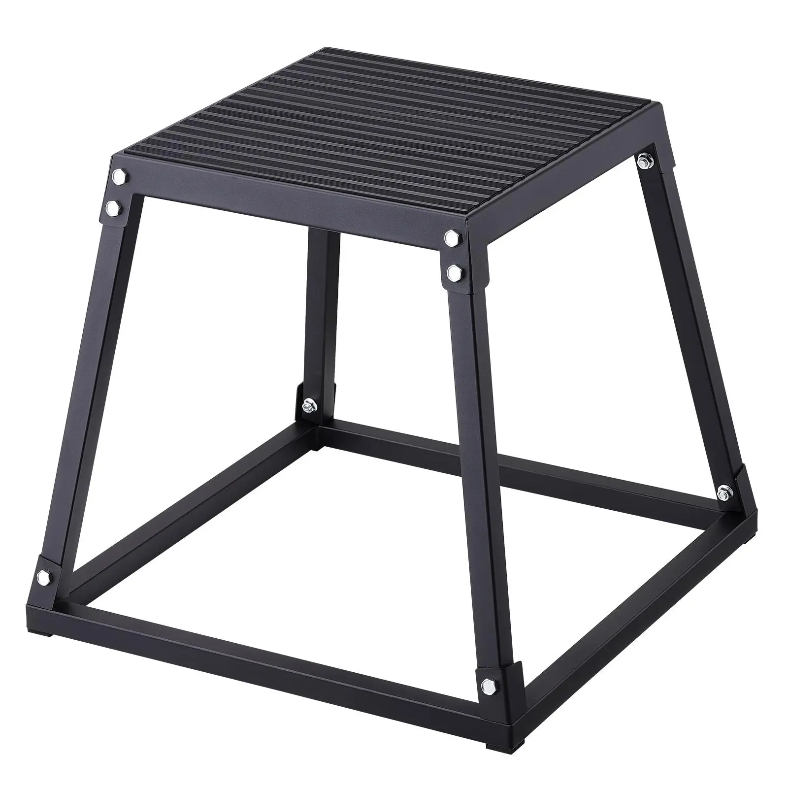 【SummerFinds】VEVOR Plyometric Jump Box, 18 Inch Plyo Box, Steel Plyometric Platform and Jumping Agility Box, Anti-Slip Fitness Exercise Step Up Box for Home Gym Training, Conditioning Strength Training, Black