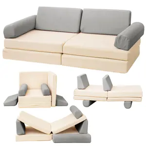 Lamerge Nugget Couch, Modular Play Couch, for kid 3+ years old Couch for Playroom,Sofa Couch, 5 Seconds Instant Expansion, Corduroy Fabric