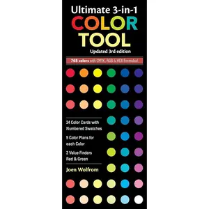 Ultimate 3-in-1 Color Tool, Updated 3rd Edition: - 24 Color Cards with Numbered Swatches - 5 Color Plans for each Color - 2 Value Finders Red & Green ... CMYK, RGB & HEX Formula (Reference Guide)