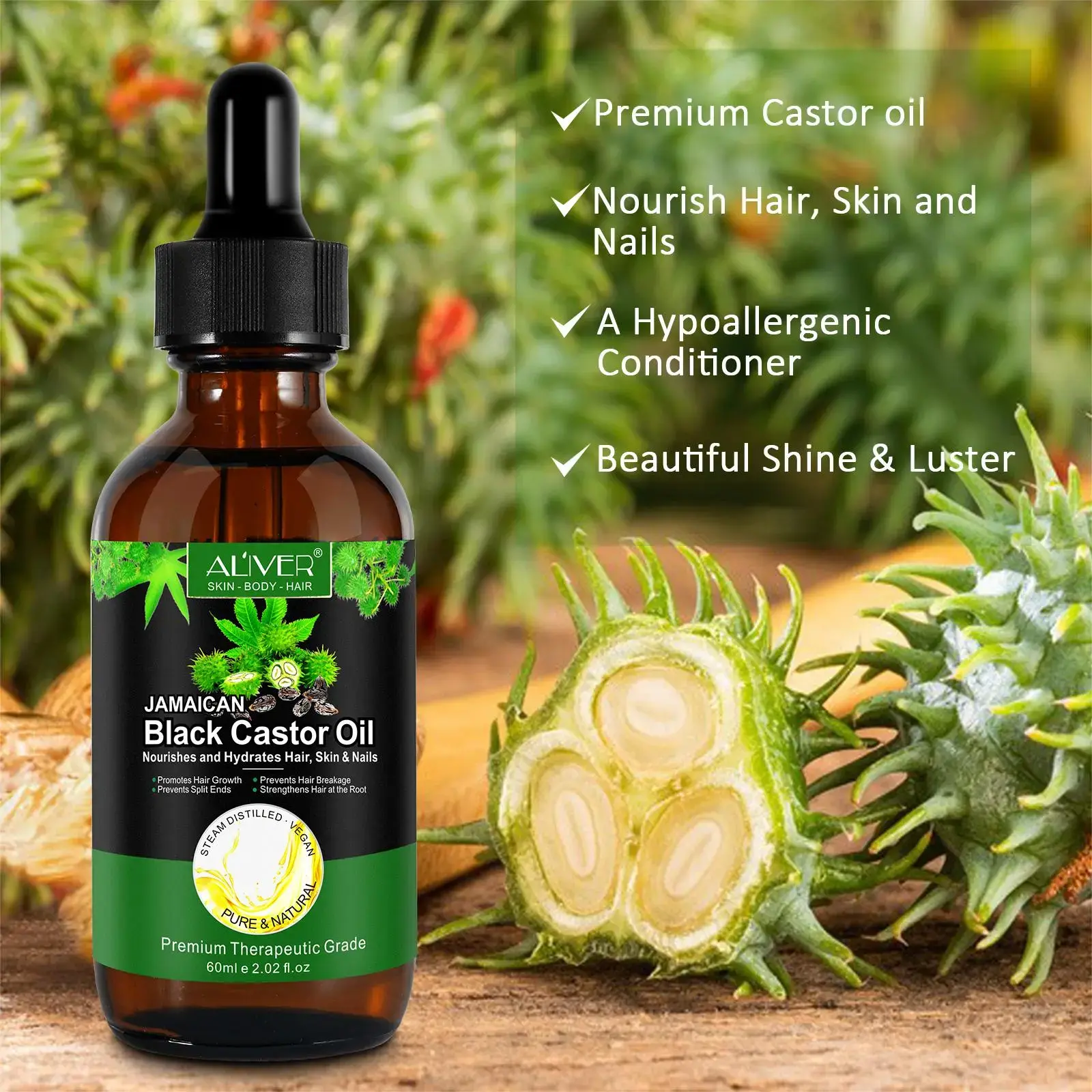 Cold-Pressed Castor Oil - 120ml Unisex Hair Oil Moisturizer, Plant-Based Hydrator for Hair, Scalp, Dry Skin