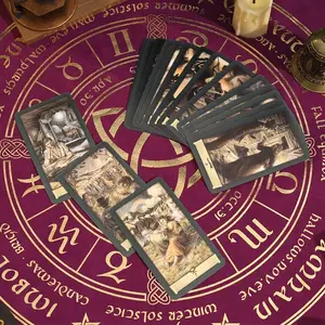 78-Card Russian Tarot Deck, Tapo Dark Grimoire Tarot Cards, Tarot Card Set, Includes Paper Instructions, Ideal for Divination & Spiritual Practices