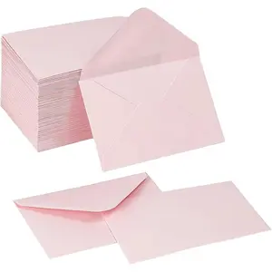 100 Pack  Card Envelopes 4 x 2.75" Mini Envelopes 120GSM Small Paper Business  Card Sleeves Bulk, Little Greeting Card Envelope Pockets for Invitation ()