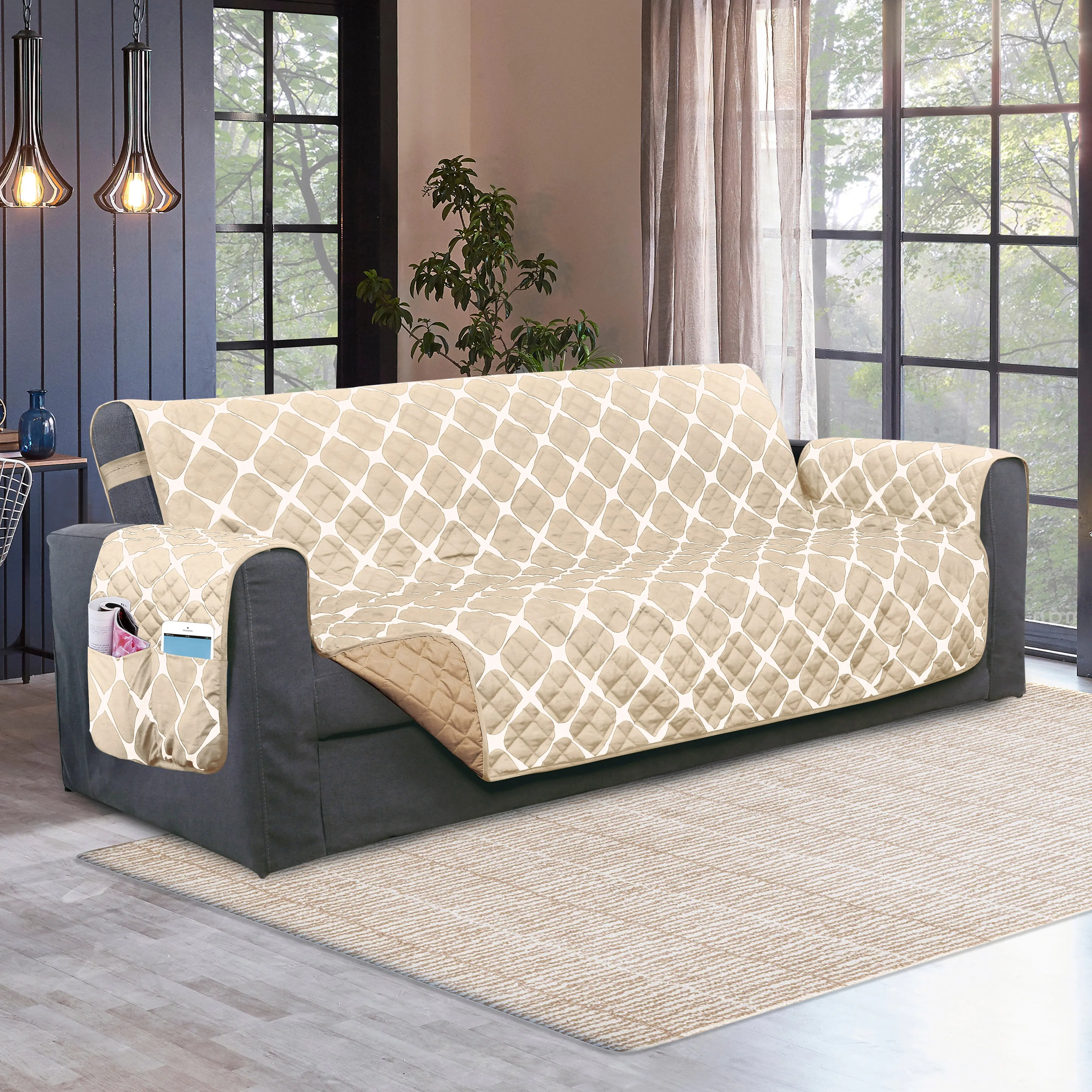 Mocassi Bloomingdale Reversible Smart Furniture Protector with Hotel Premier Cozy Finish