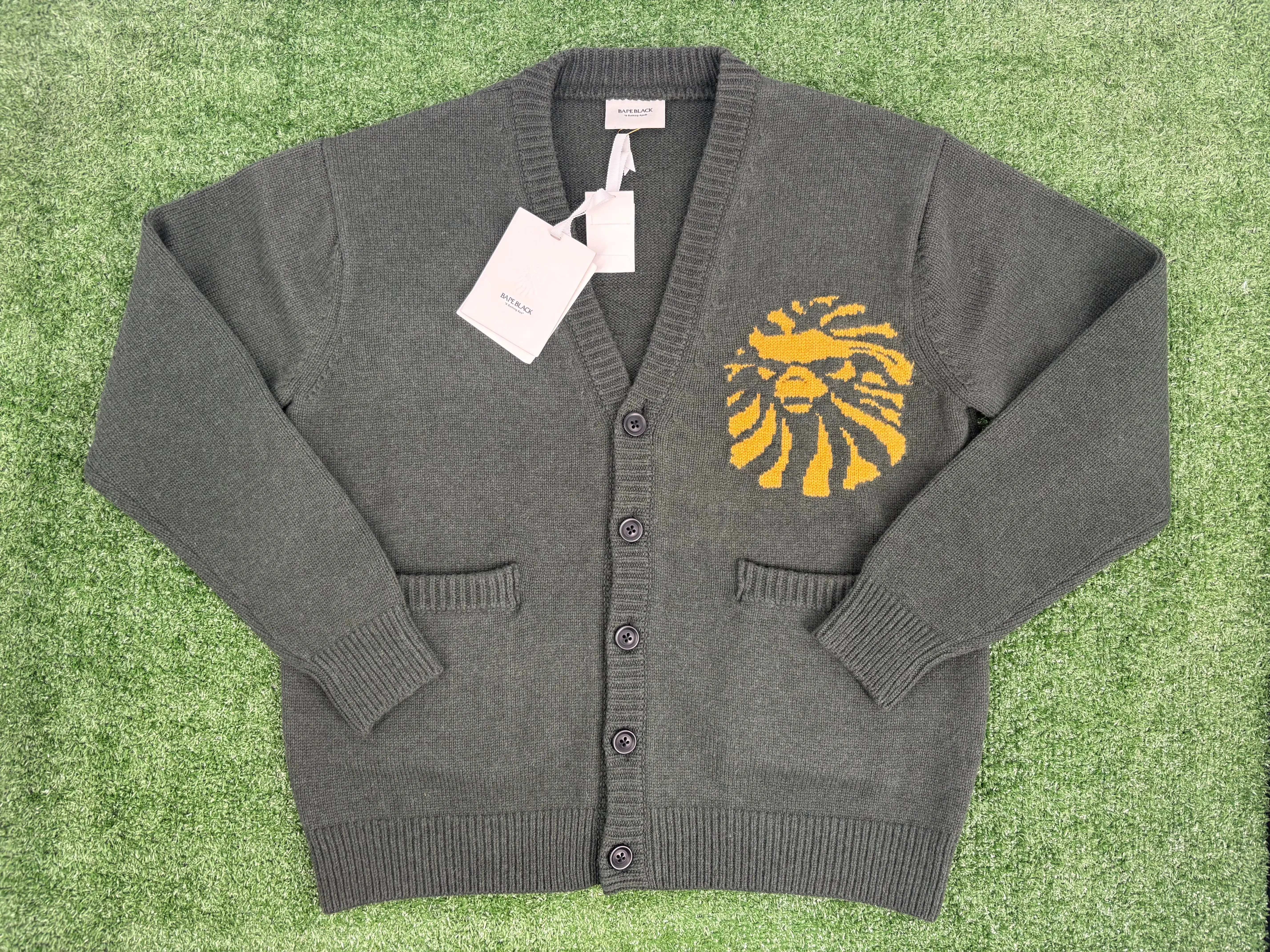BAPE Black Japan Green College Cardigan Size Medium (Retail: $608)