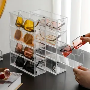 4-Layer Clear Plastic Drawer Organizer – Stackable Storage Display Box for Jewelry, Makeup, Hair Accessories & Stationery