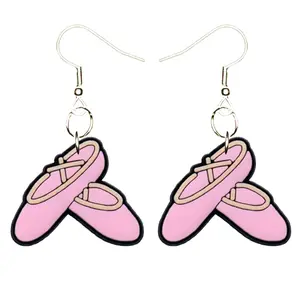Ballet Ballerina Earrings Hypoallergenic Silver Plated Fishhooks Yazzle Dazzle Dance Slipper Tutu
