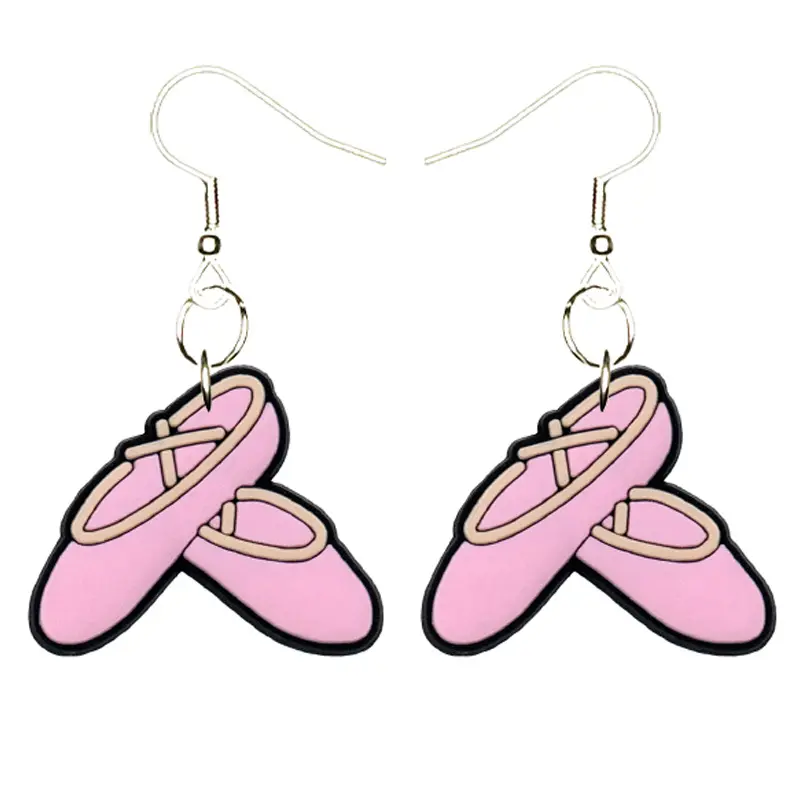 Ballet Ballerina Earrings Hypoallergenic Silver Plated Fishhooks Yazzle Dazzle Dance Slipper Tutu