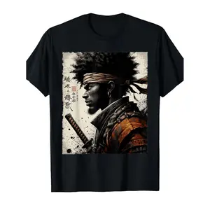 Vintage African Warrior with Katana Afro American Samurai T-Shirt