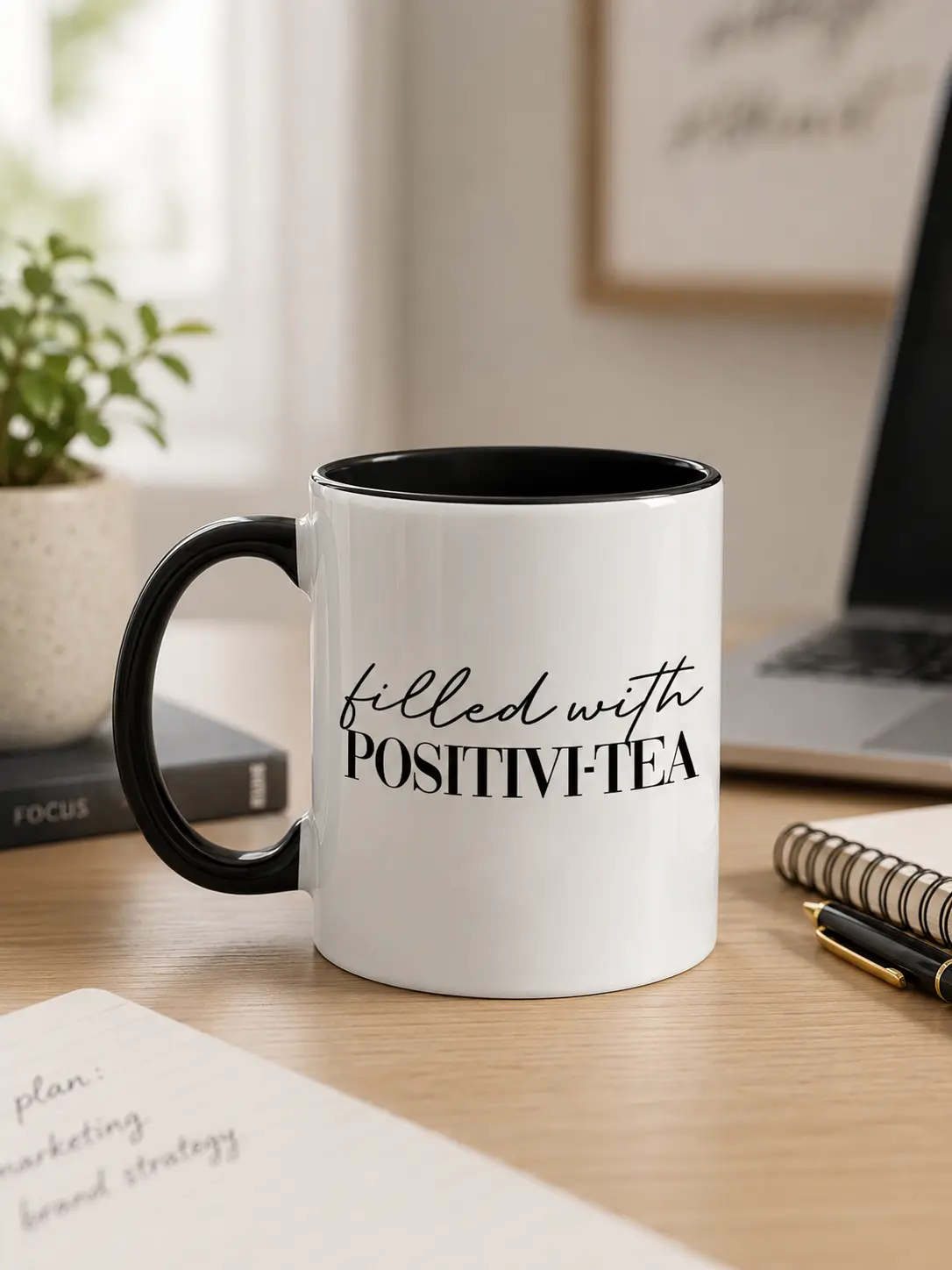 Positivi-TEA Ceramic Mug - Motivational Gift for Her, Inspirational Gifts for Women, Funny Motivational Coffee Mug, Gift for friend