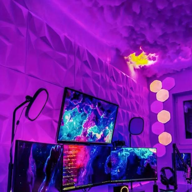 3D Cloud Lights for Esports Room Living Room Bedroom Party Salon Party Christmas Thanksgiving Christmas Eve Decorative Lights with Light Strip Cloud and Adhesive Accessories