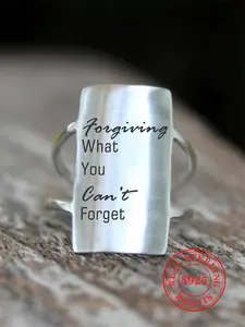 925 Sterling Silver Vintage Commemorative Ring,,Fashion Ring for Party, Daily Clothing Decor, Trendy All-match & Exquisite Jewelry for Birthday Gift Wedding