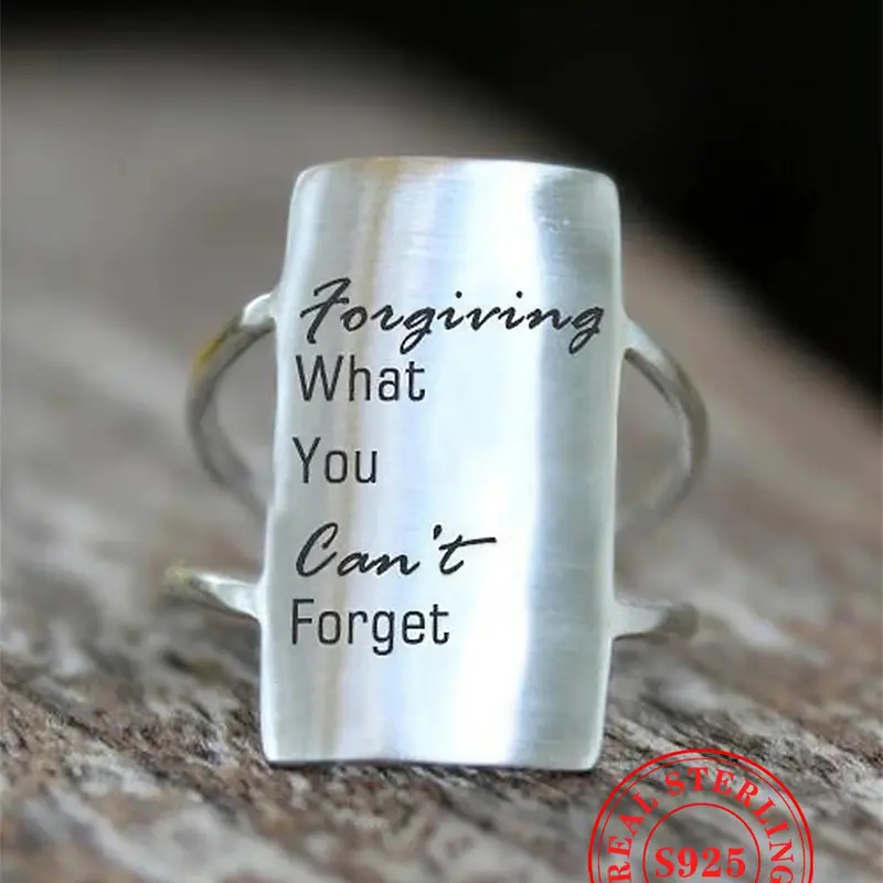 925 Sterling Silver Vintage Commemorative Ring, Fashion Ring for Party, Daily Clothing Decor, Trendy All-match & Exquisite Jewelry for Birthday Gift Wedding, Unique Ring, Real Rings, Beautiful Rings