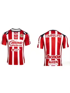 Men's and Women's Sports Fitness Chivas 25-26 Football Jersey Breathable Fast Drying 3D Printed T-shirt Sports Top
