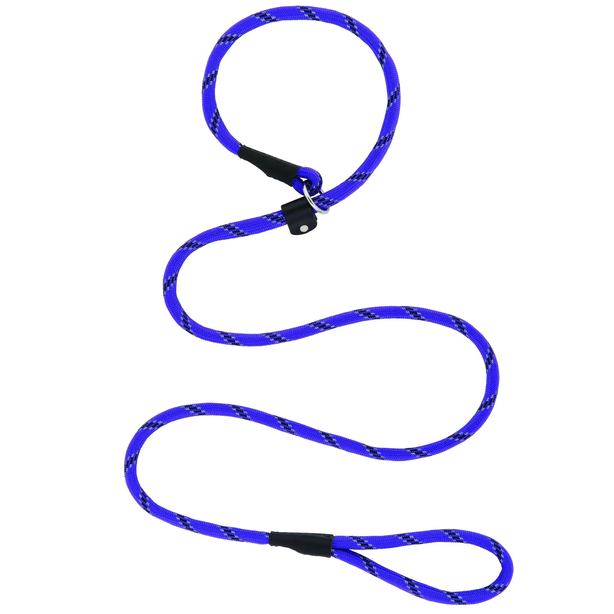 Weaver Leather Terrain D.O.G. Round Braided Nylon Rope Leash with Leather Accents,  - Multiple Sizes Purple / 1/2-inch x 6-feet