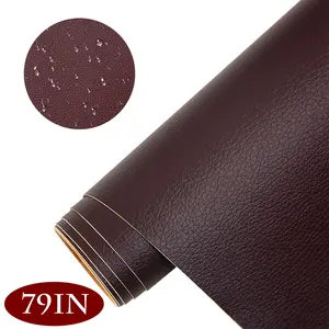 Leather Repair Patch Self Adhesive Waterproof DIY for Couches Seat Furniture Kitchen Cabinets Brown 17" × 79"