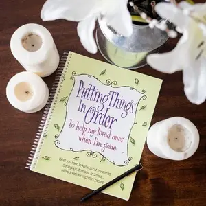 1PC End-of-Life Organizer - Finance Checklist Organizer - Elegant "Putting Things In Order to help my loved ones when I'm gone" with Document Pockets, Final Wishes Workbook & Belongings Checklist l Complete Financial Login Tracker