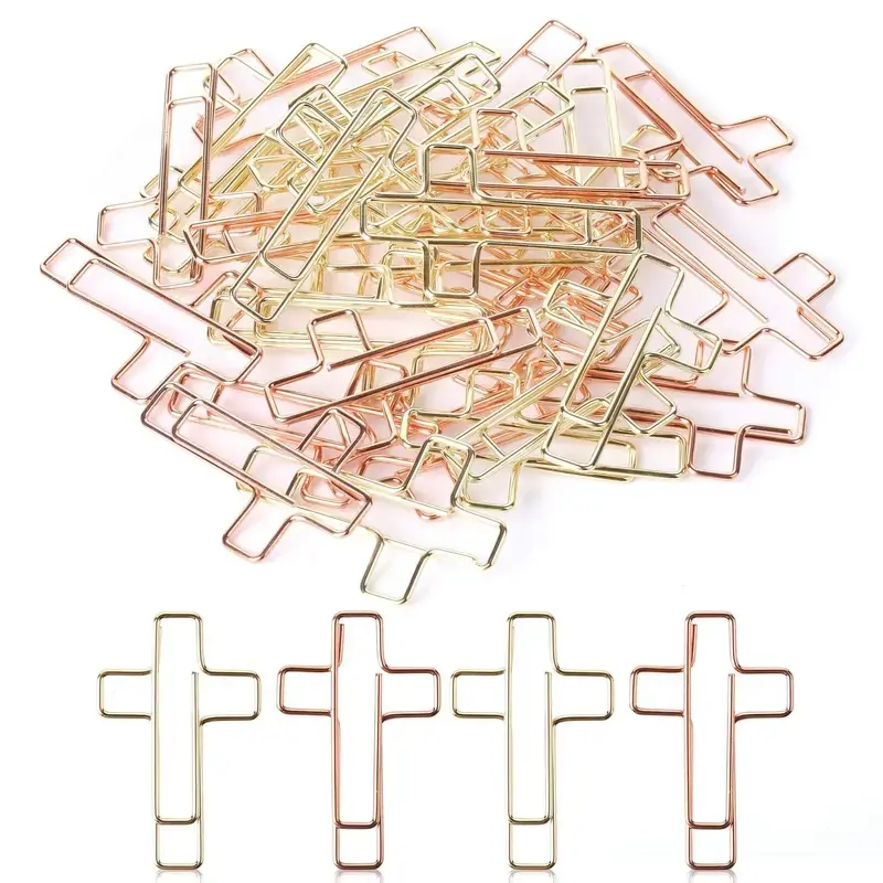 20 Cross Paper Clips, Bible Study Supplies, Christian Journal Accessories, Religious Diary Items, Bible Clip Collection, Paperclips