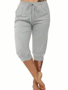 Lightweight Breathable Women's Harem Pants, Loose Casual Elastic Waist Mid-Thigh, Suitable for Yoga & Exercise, Perfect for Any Occasion